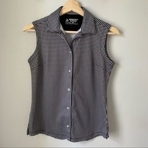 Bermuda Sands Wick Away Sleeveless Button Down Golf Active Top Womens XS
